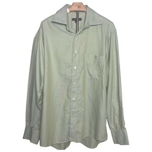 Ermenegildo Zegna | Green Cotton Textured Button Up Shirt *FLAWED*